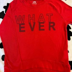 Girl’s Old Navy red “Whatever” graphic 3/4 sleeved tee